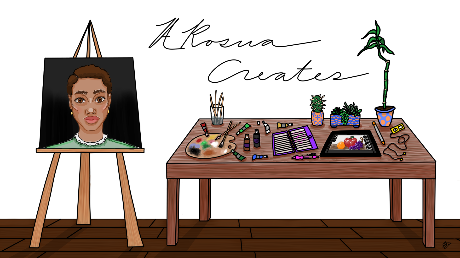 Akosua Creates studio illustration